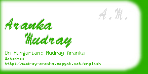 aranka mudray business card